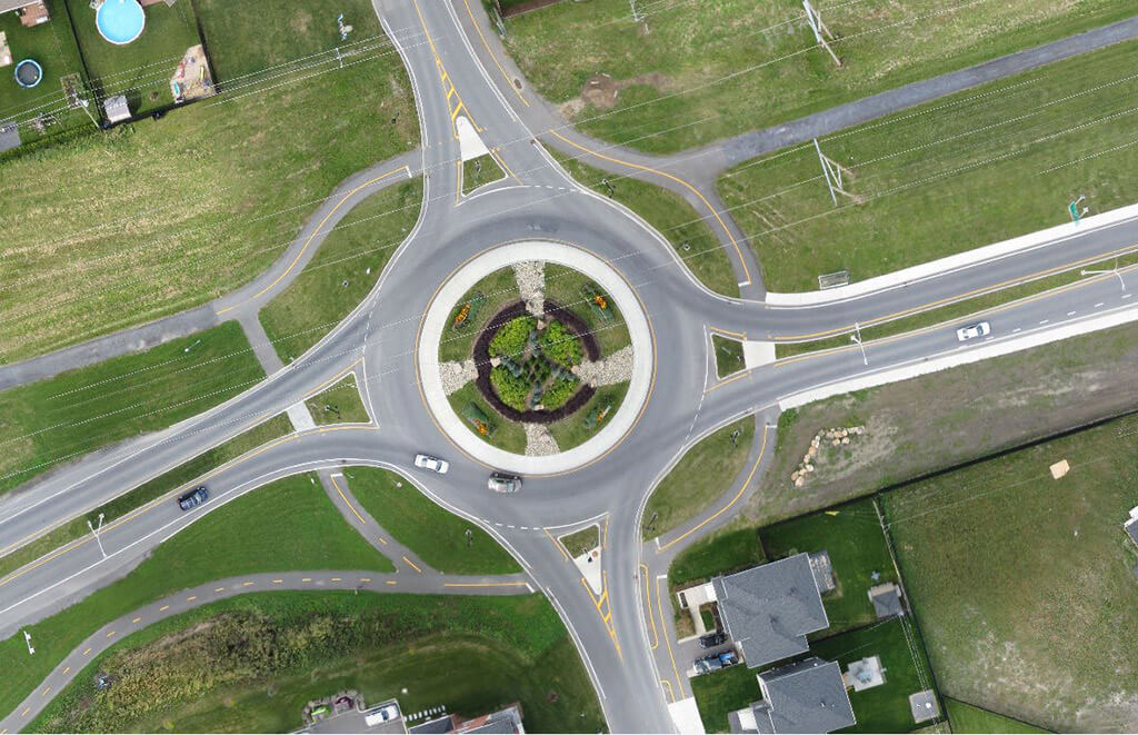 photo par drone Carrefour giratoire Chambly